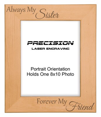 Sister Frame Always My Sister Forever My Friend Engraved Natural Wood Picture Frame (WF-149) - image4